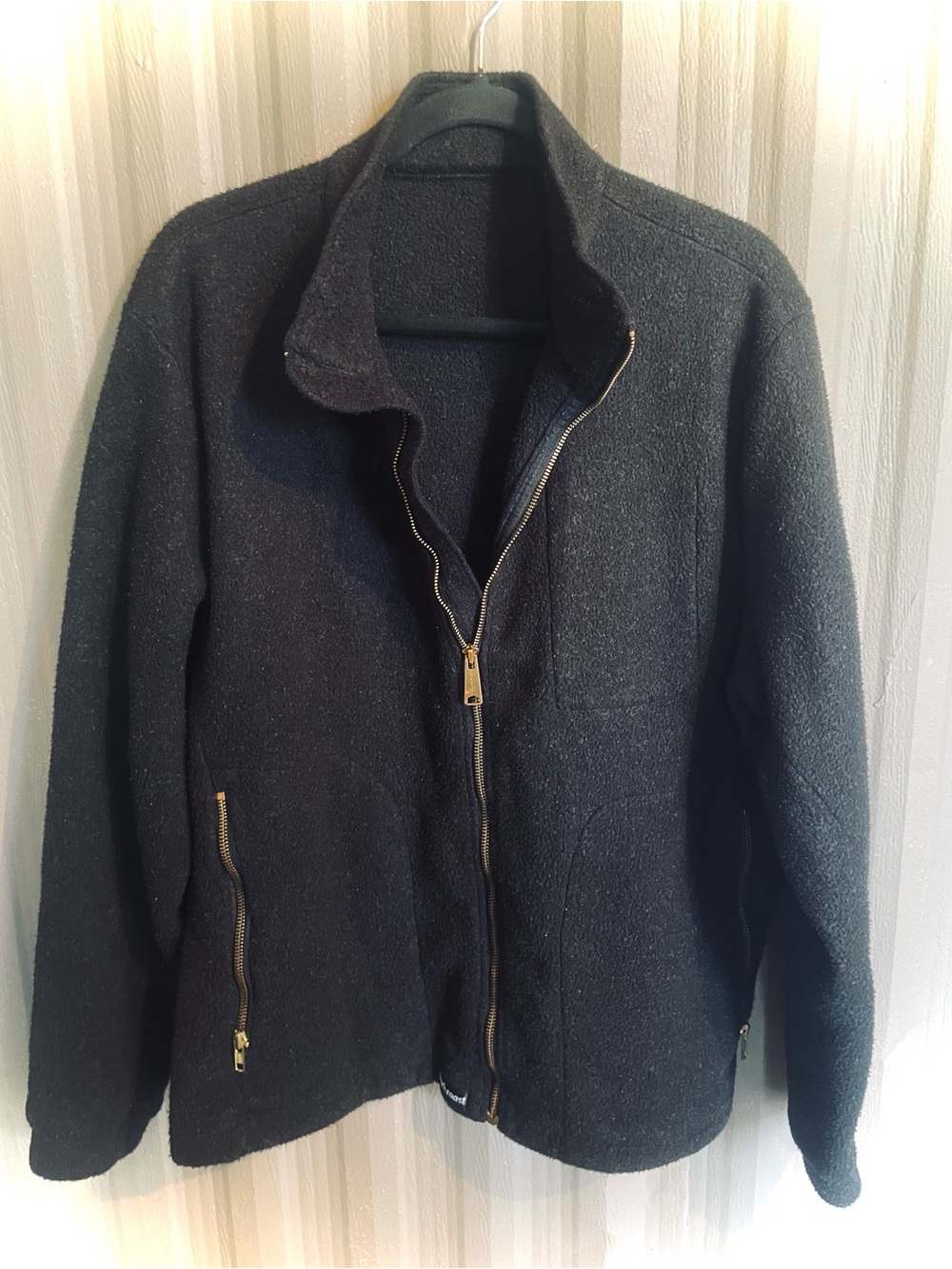 VTG Chuck Roast FR Jacket Charcoal Black Sherpa Fleece Full Zip Men’s XL